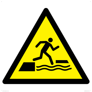W068 Warning: Falling into water when stepping on or off a floating surface